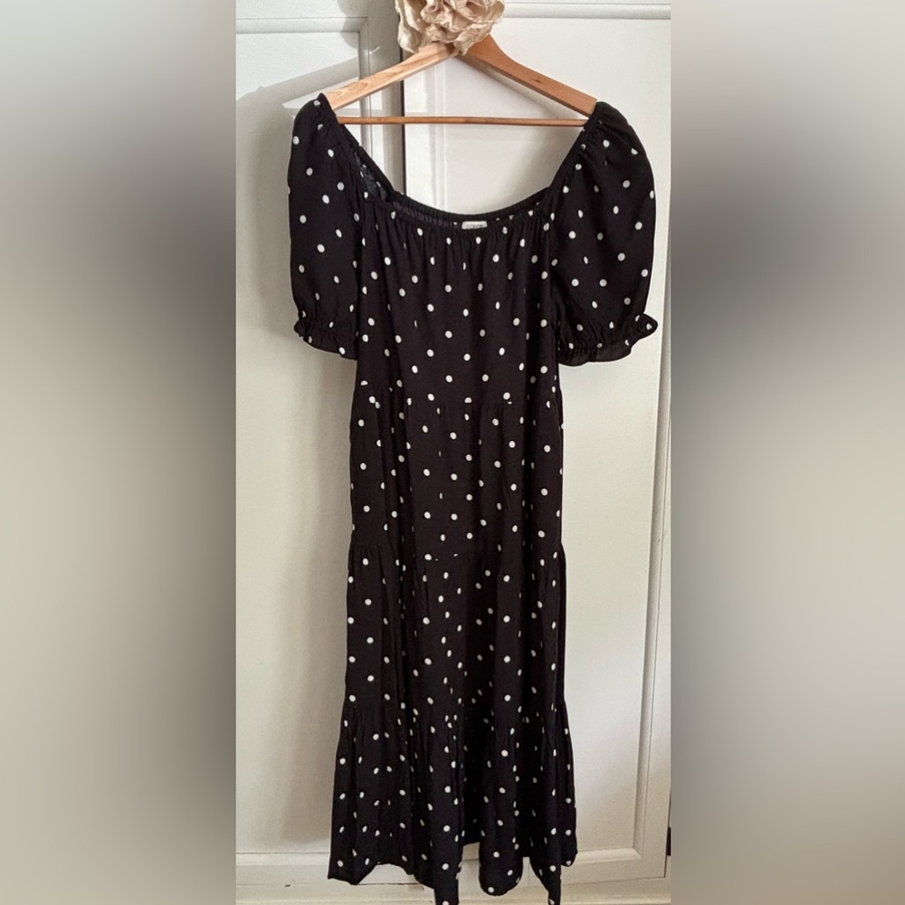 J. Crew Black and White Polka Dot Dress